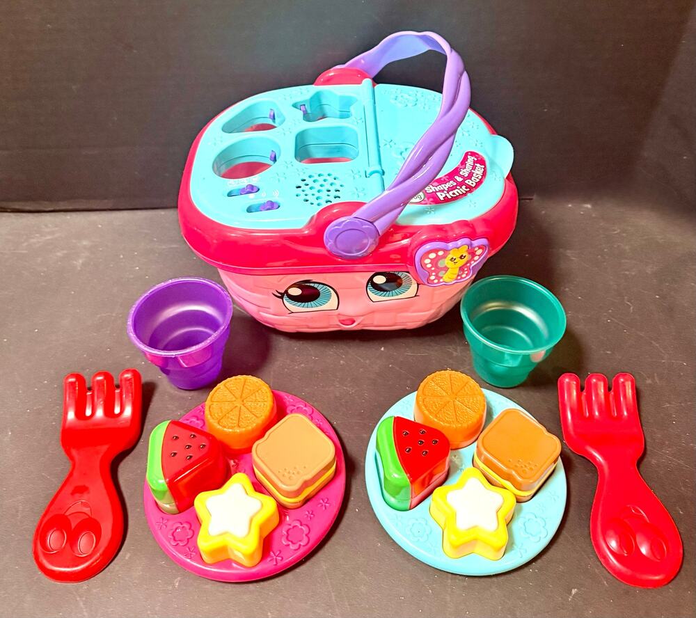 LeapFrog Shapes & Sharing Picnic Basket toy set play food works #3